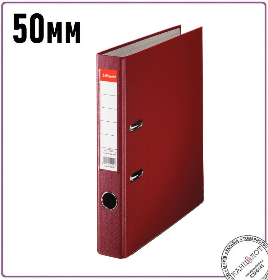 Папка-реєстратор ESSELTE ECO А4 50мм, одностороння, бордовий (81173)