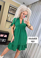 Женское свободное модное стильное летнее платье цвет зелёный р.54