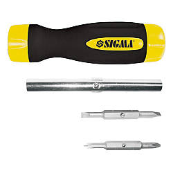 Викрутка + подовжувач + біти SIGMA 4 шт CrV (4002041)