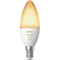 Лампа розумна Philips Hue E14, 5.2 W (40 Вт), 2200 K-6500 K, Tunable white, ZigBee, Bluetooth (929002294403)