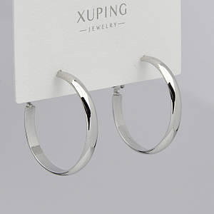 Серьги женские серебристого цвета медицинское золото Xuping Jewelry кольцо конго диаметр кольца 30 мм