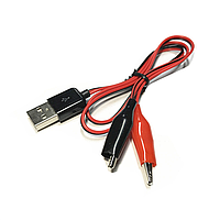 Переходник USB папа - зажимы крокодилы для USB тестера, зарядки 60см