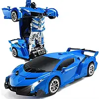 Машинка Трансформер Lamborghini Robot Car Size 18 Синяя