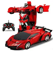 Машинка Трансформер Lamborghini Robot Car Size 18 (Красная)