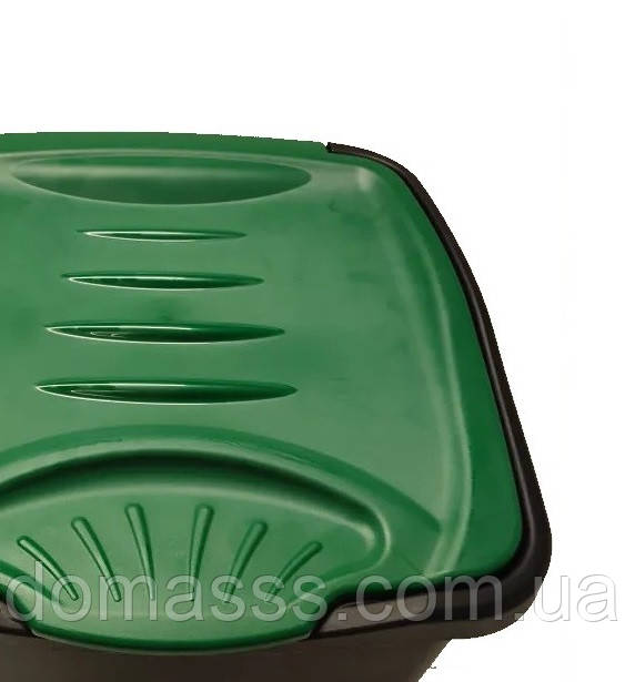 Мусорный пластиковый бак с зеленой откидной крышкой Stefanplast Ecogreen 50L (70651) - фото 4 - id-p2120191417