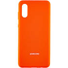 Чохол Silicone Cover Full Protective (AA) для Samsung Galaxy A02 Помаранчевий / Neon Orange