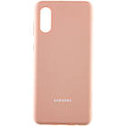 Чохол Silicone Cover Full Protective (AA) для Samsung Galaxy A02 Помаранчевий / Neon Orange Рожевий / Pink Sand