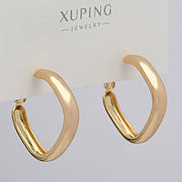 Серьги женские золотистого цвета медицинское золото Xuping Jewelry кольцо конго диаметр кольца 25х4 мм