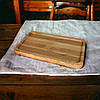 Сервірувальна дошка дерев'яна тарілка для подачі стейка шашлику м'ясних страв та нарізки 35х20 см "Аквадра", фото 7