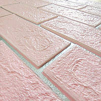 Декоративная 3Д-панель Розовий кирпич с серебром 700х700х5мм самоклеющиеся панели для стен кирпичная кладка