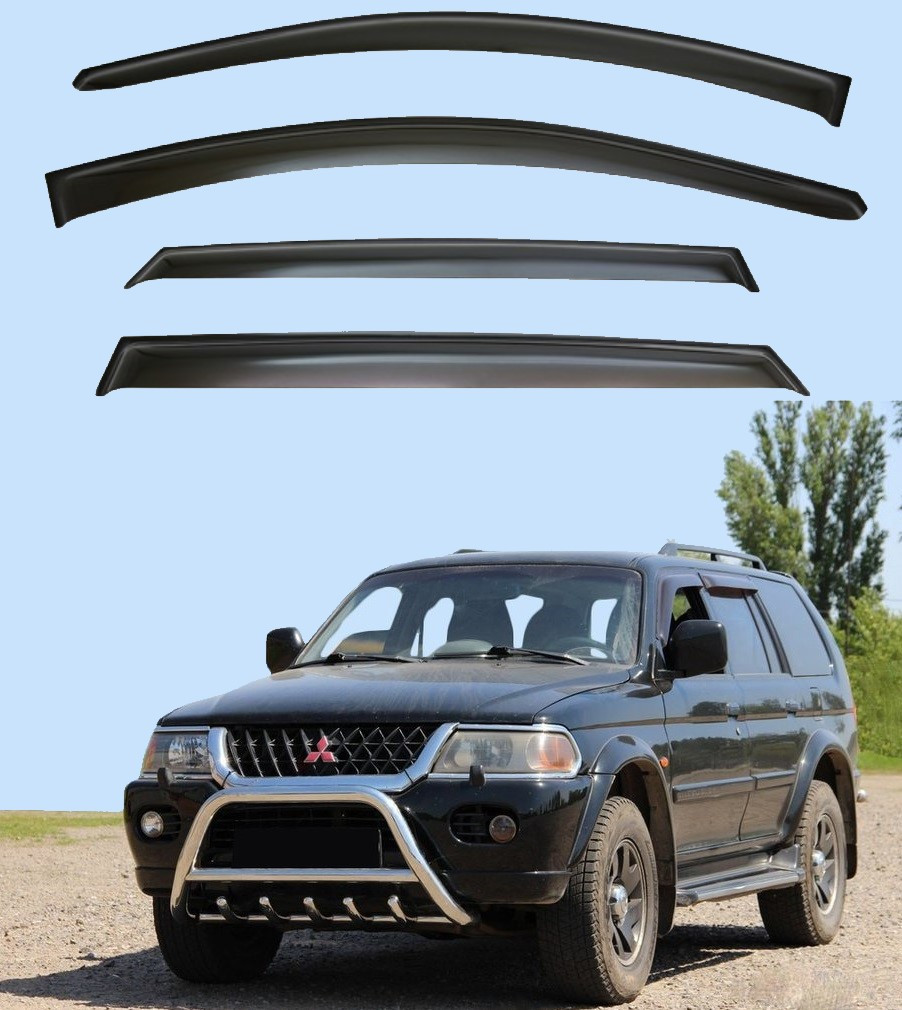 Вітровики Mitsubishi Pajero Sport I 1996-2008 (скотч) VIP Китай