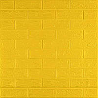 Стеновая 3Д-панель самоклейка Кирпич Желтый 700х770х3мм декоративные панели на стены кирпичная кладка (10-3мм)