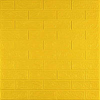Стінова 3Д-панель самоклейка Цегла Жовта 700х770х3мм декоративні панелі на стіни цегляна кладка (10-3мм)