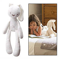 Плюшевый белый заяц, мягкая игрушка обнимашка кролик для сна детский антистресс