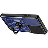 Протиударний чохол Camshield Serge Ring для Xiaomi Poco F5 Pro | Броньований з кільцем-підставкою Синій, фото 2