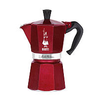 Гейзерна кавоварка Bialetti Moka Espresso Rossa на 6 чашок (оригінал)