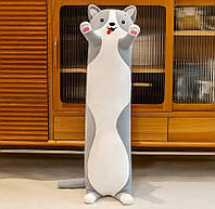 Мягкая Игрушка Собака 110 см, Подушка, Обнимашка, Антистресс, Серый