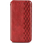 Шкіряний чохол книжка GETMAN Cubic (PU) для Samsung Galaxy S20 FE Червоний, Штучна шкіра, Слот для візитки
