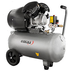 Компресор двоциліндровий 2.2 кВт 412 л/хв 8бар 50 л SIGMA (7043711)