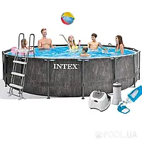 Каркасный бассейн Intex 26742 - 6, 457 x 122 см (4 г/ч, 3 785 л/ч, тент, подстилка, лестница, набор для ухода)