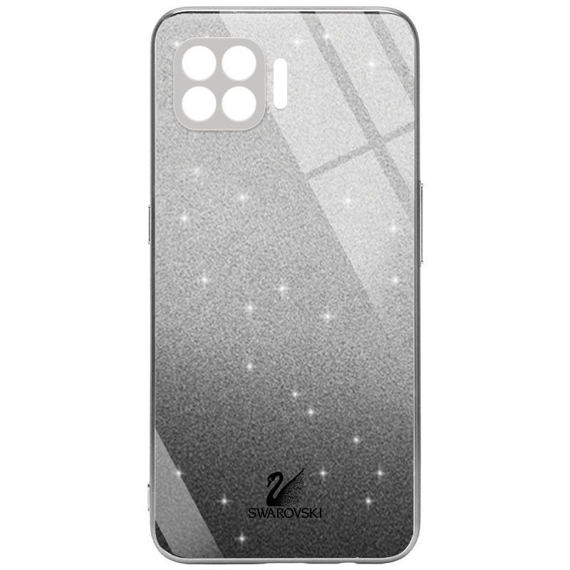 TPU+Glass чохол Swarovski Full Camera для Oppo A73 Чорний, Cкло