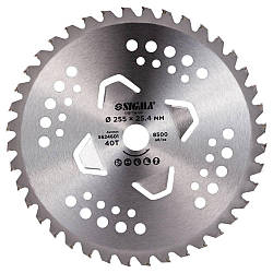 Диск для тримера з твердосплавними напайками Ø255×25.4 мм 40Т 4 підрізні лопаті SIGMA (5624601)