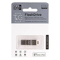 Флеш-драйв T&G 008 Metal series USB 3.0 - Lightning 64GB Серебряный
