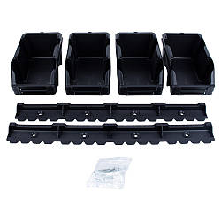 Набір лотків для метізів 8 шт. з кріпленнями (чорний) SIGMA (7418371)