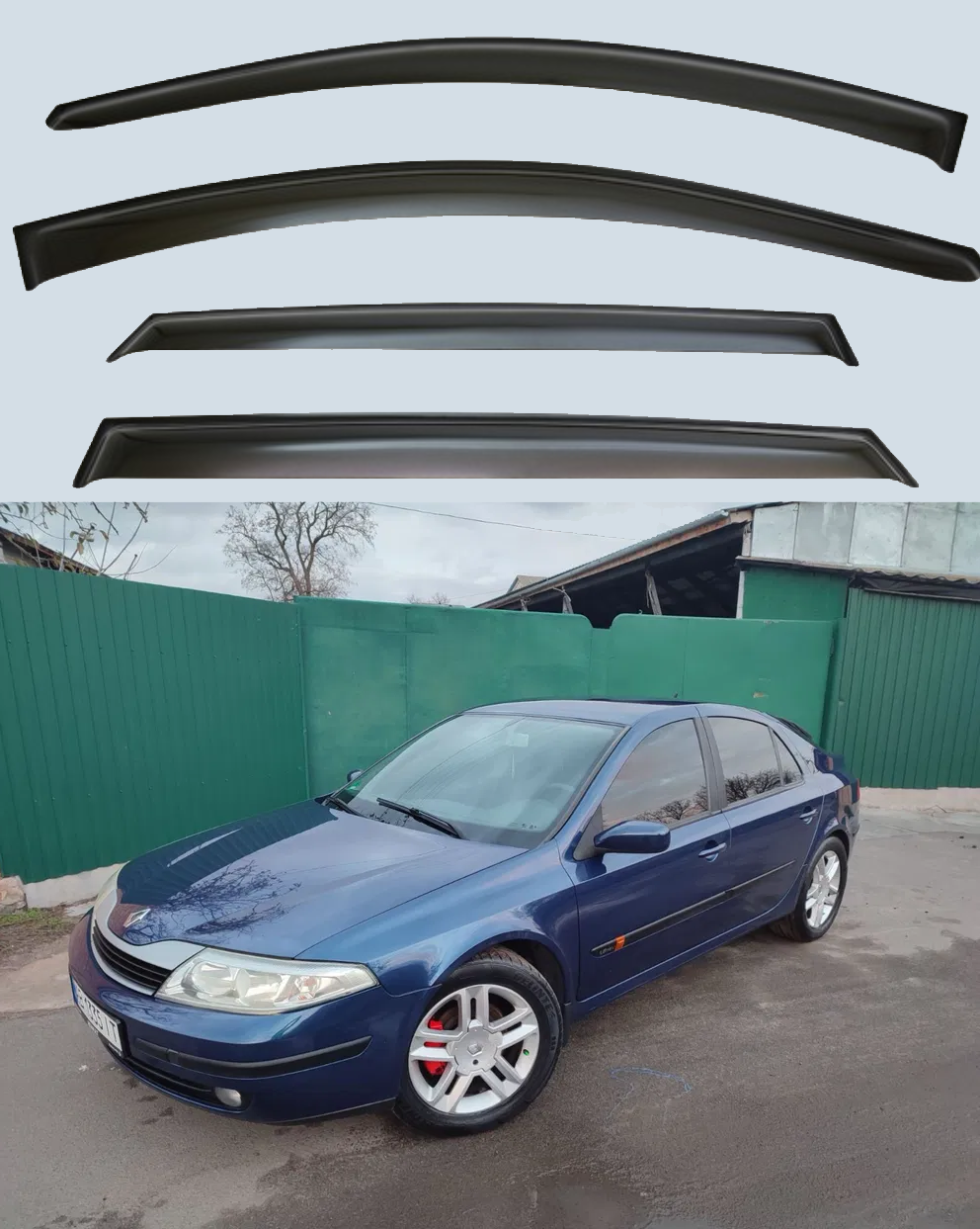 Вітровики Renault Laguna II седан 2001-2007 (скотч) VIP Китай