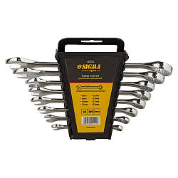 Ключі ріжково-накидні 8 шт 6-19мм CrV polished SIGMA (6010421)