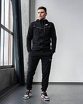 Спортивний костюм чоловічий Nike Tech fleece весна осінь підлітковий костюм найк теч фліс чорний, фото 2