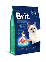 Brit Premium by Nature Cat Sensitive корм для котів із чутливим травленням 0,8 кг на вагу (ягня)