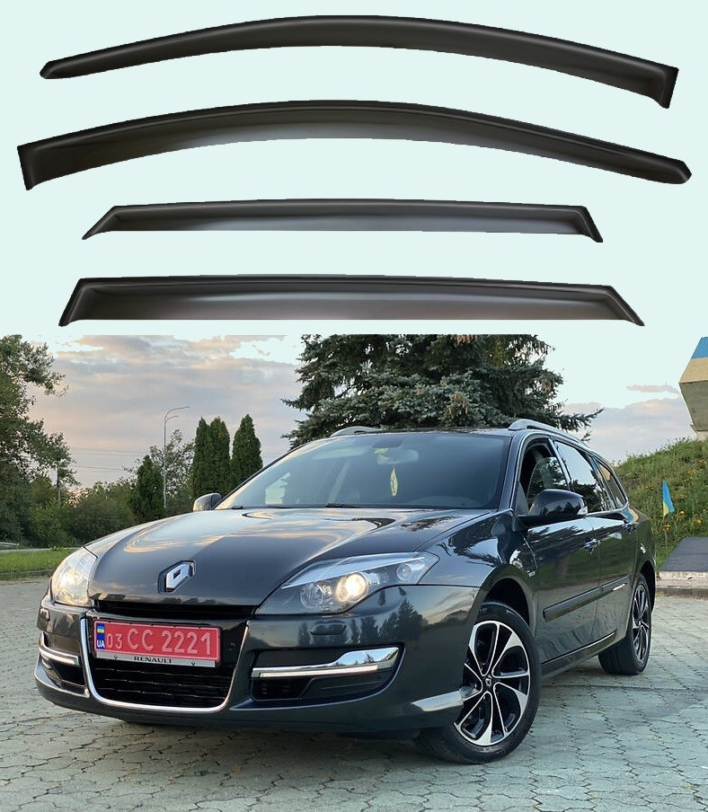 Вітровики Renault Laguna III універсал 2007-2015 (скотч) VIP Китай