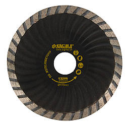 Круг алмазний для залізобетону "Турболовол" Ø115×2.6×22.2 мм, 13200об/хв SIGMA (1923221)