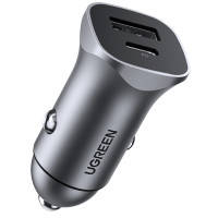 Автомобільний зарядний пристрій Ugreen CD130 20W USB + Type-C PD Car Charger (Gray)