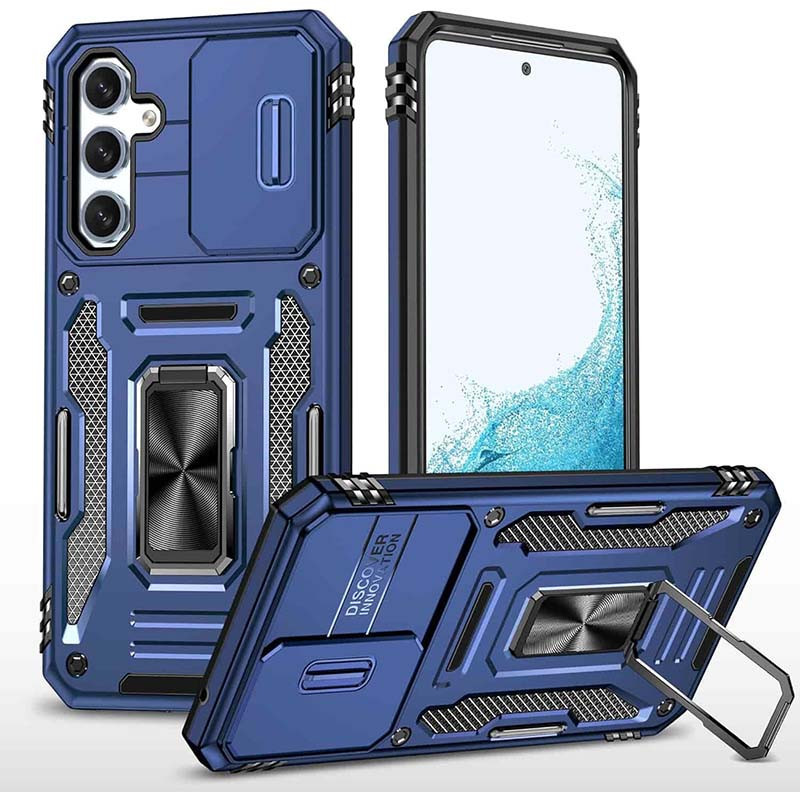 Протиударний чохол Camshield Army Ring для Samsung Galaxy S25+ | Броньований з кільцем-підставкою Синій / Navy