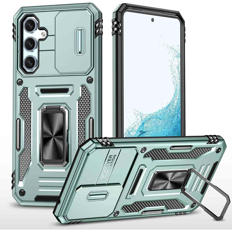 Протиударний чохол Camshield Army Ring для Samsung Galaxy A36 5G | Броньований з кільцем-підставкою Зелений / Light Green