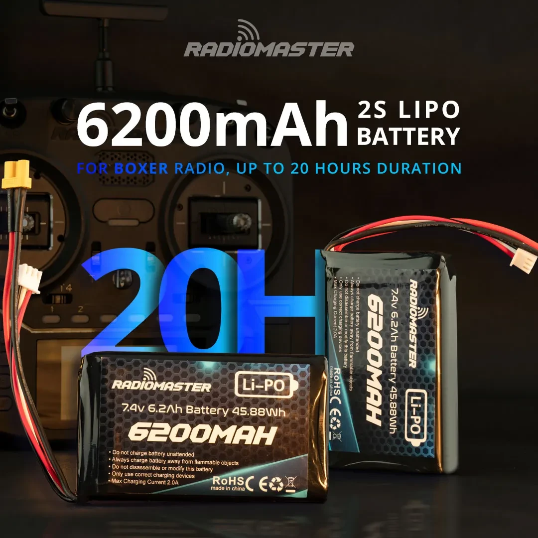 Акумулятор RadioMaster 2S Li-PO 6200 мА·год Сумісний Boxer TX16S Перезарядна ліпосаційна батарея