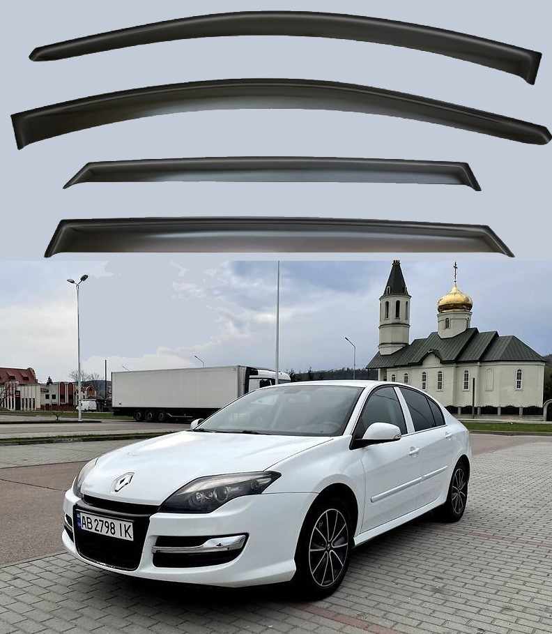 Вітровики Renault Laguna III Хетчбек 2007-2015 (скотч) VIP Китай
