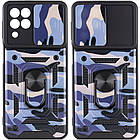 Ударостійкий чохол Camshield Serge Ring Camo для Samsung Galaxy M53 5G Фіолетовий / Army Purple, TPU+PC, Кільце-тримач