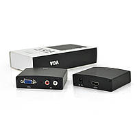 Активний конвертер HDMI (input) на VGA(output) + Audio Adapter, Black, 4K / 2K, Пакет L2