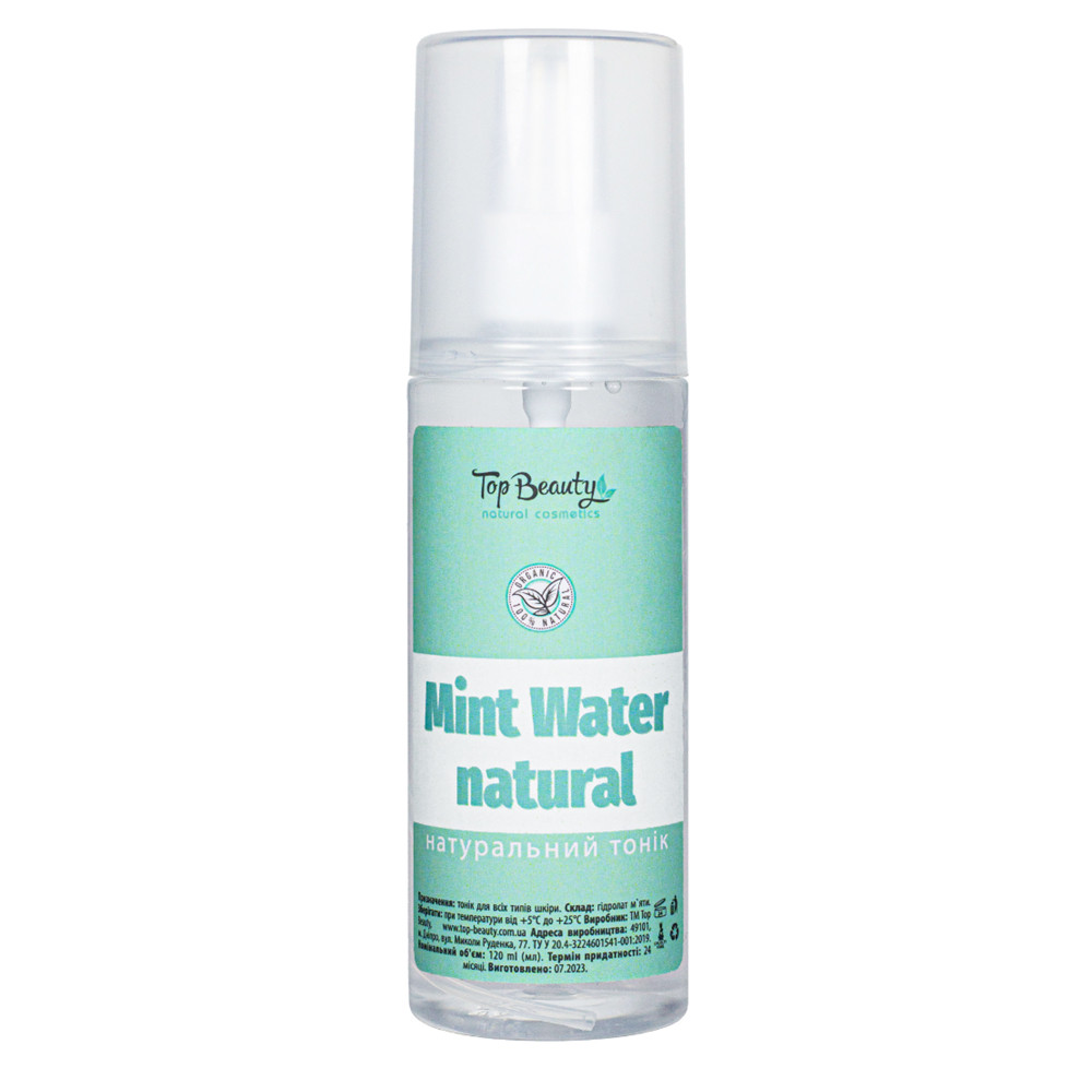 Тонік для обличчя натуральний М'ятна вода Top Beauty Mint Water natural 120 мл, фото 1