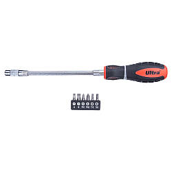 Отвертка з гнучким валом бітами S2 Profi ULTRA для роботи в важкодоступних місцях 6 шт