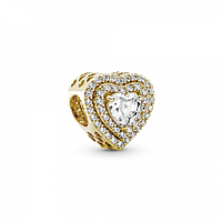 Серебряный шарм Пандора Pandora "Gold heart and infinity" 759517C01