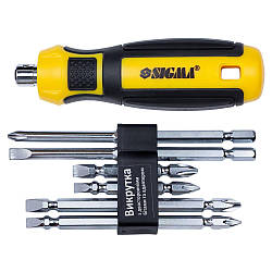 Викрутка з двосторонніми бітами 6в1 + адаптер CrV Mega SIGMA (4009711)