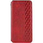 Шкіряний чохол книжка GETMAN Cubic (PU) для Samsung Galaxy A24 4G Червоний, Штучна шкіра, Слот для візитки
