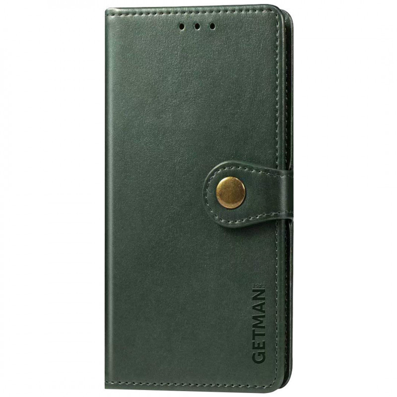 Шкіряний чохол книжка GETMAN Gallant (PU) для Motorola Moto E40 Зелений, Штучна шкіра, Слот для візитки