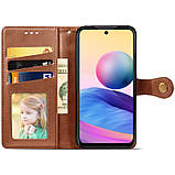 Шкіряний чохол книжка GETMAN Gallant (PU) для Motorola Moto G14 Коричневий, Штучна шкіра, Слот для візитки, фото 2