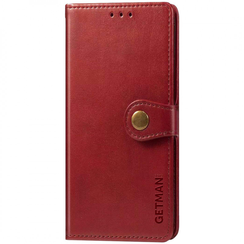 Шкіряний чохол книжка GETMAN Gallant (PU) для Motorola Moto G54 Червоний, Штучна шкіра, Слот для візитки