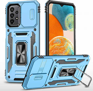 Протиударний чохол Camshield Army Ring для Samsung Galaxy A13 4G | Броньований з кільцем-підставкою Блакитний / Light Blue